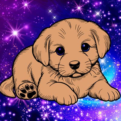 a cute realistic puppy