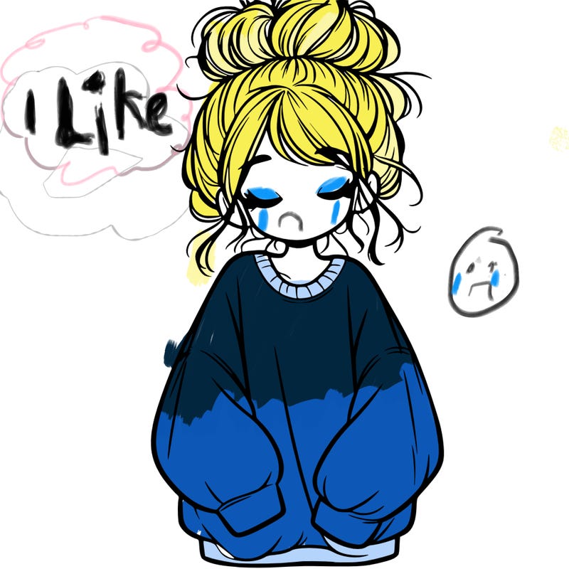 girl with baggy sweatshirt and messy bun