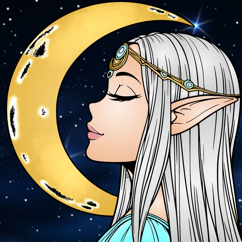 a realistic moon elf