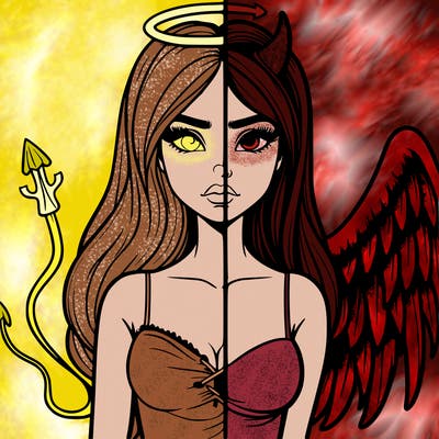 devil vs angel realistic girl