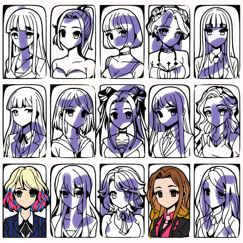 girls that look diffrent anime