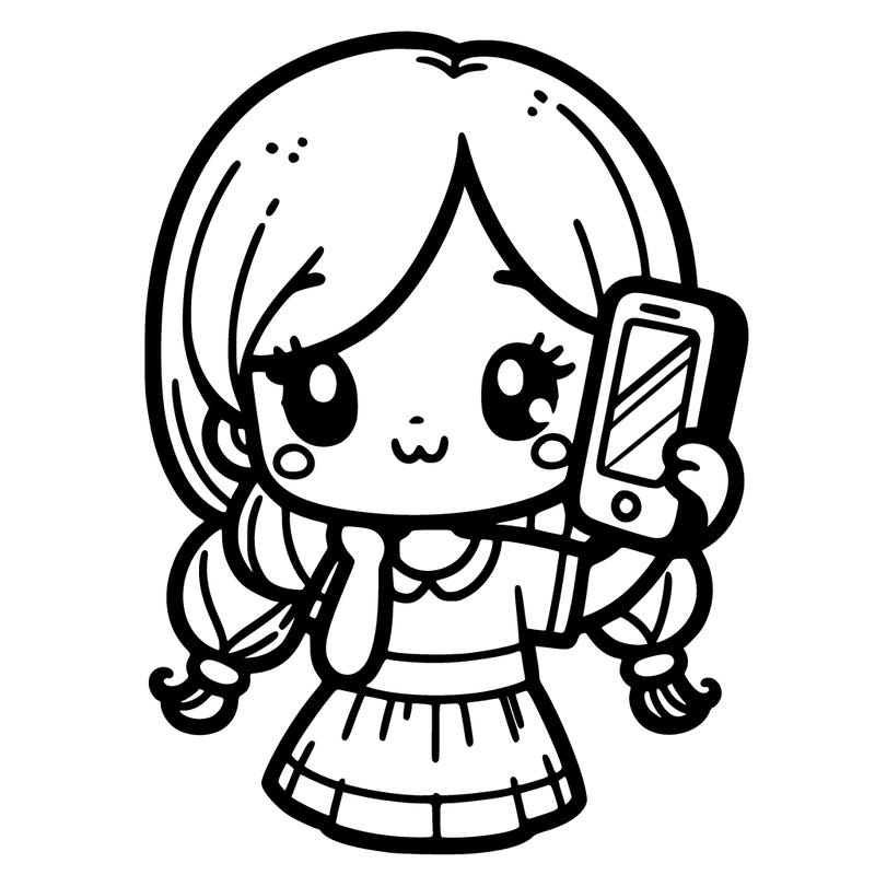 cute girl with phone