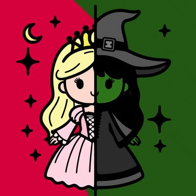 split princess and witch