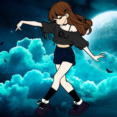 realistic girl danceing