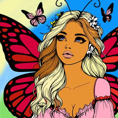 butterfly fairy realistic girl
