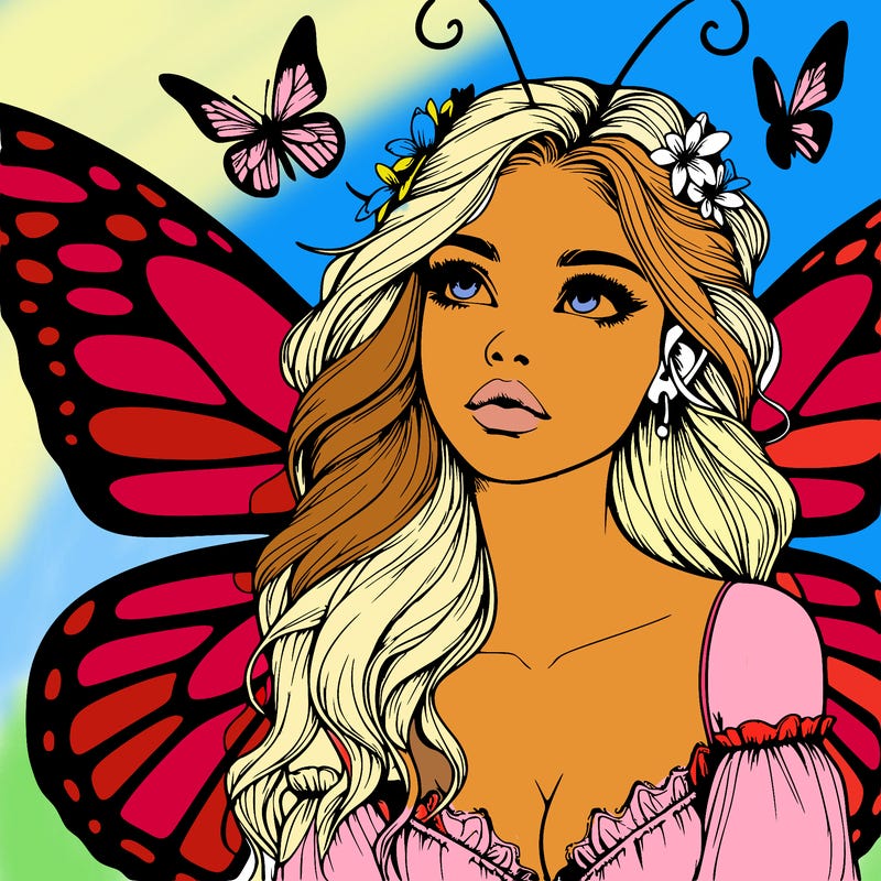 butterfly fairy realistic girl