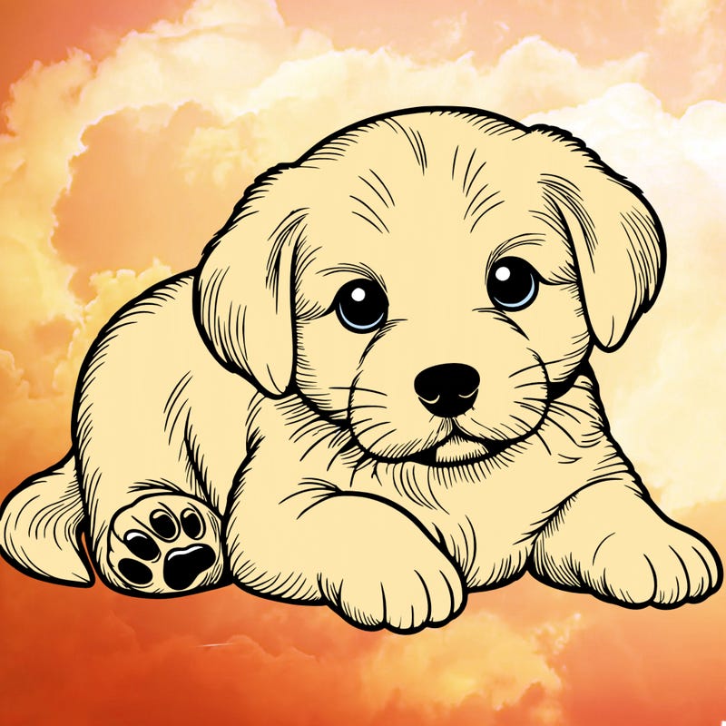 a cute realistic puppy