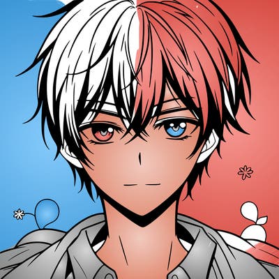 anima boy with handsome face