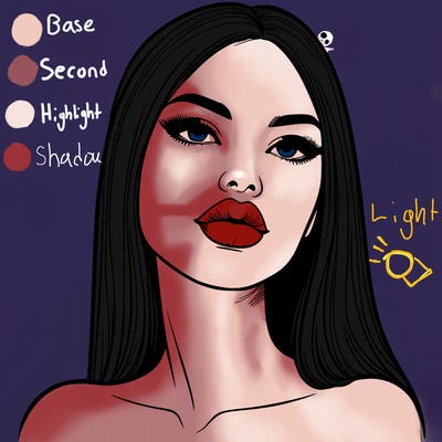 realistic woman with full lips