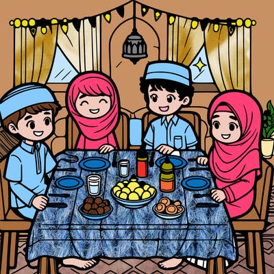 family at the ramadan table