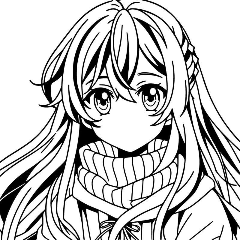 anime girl with long hair