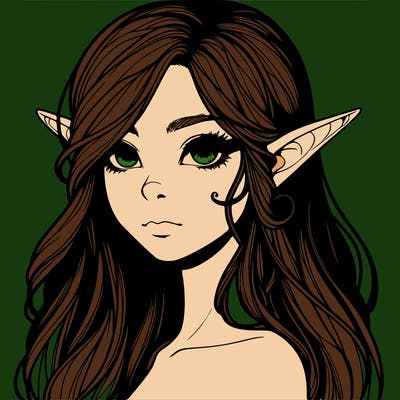 elf girl realistic dark fantasy
