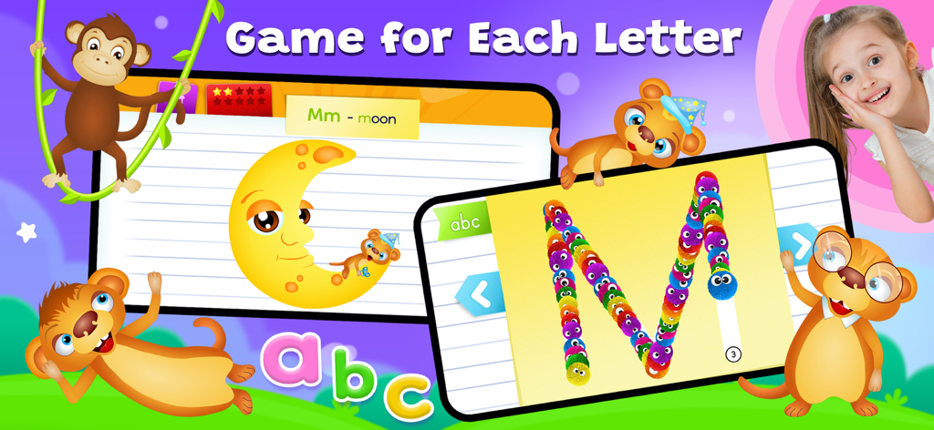 123 Kids Fun ALPHABET - Interactive alphabet games for kids featuring letter tracing activities