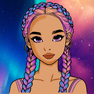 realistic girl with braids