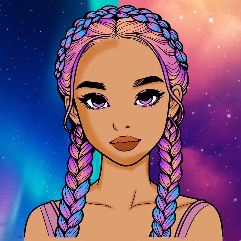 realistic girl with braids