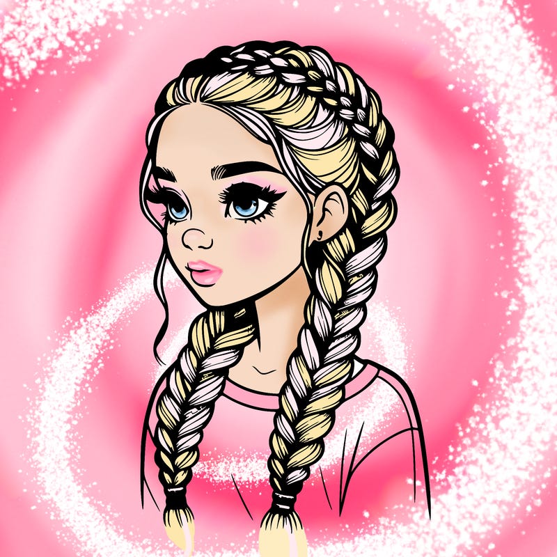 realistic girl with braids