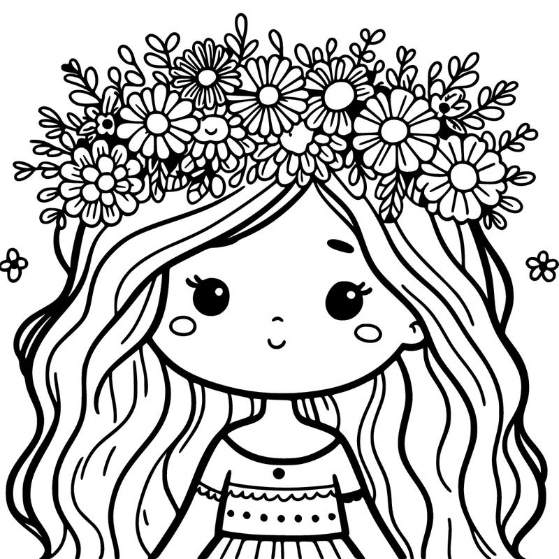 girl with flowers crown