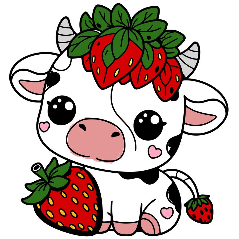 cute strawberry cow