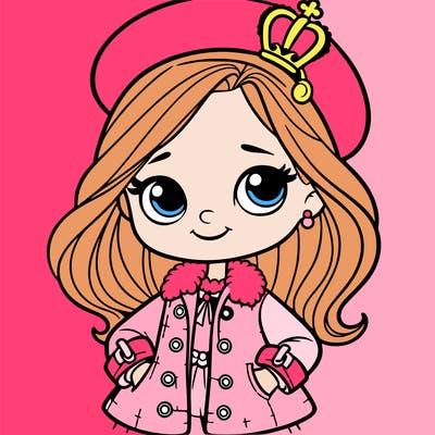 a princess with a jacket and a hat