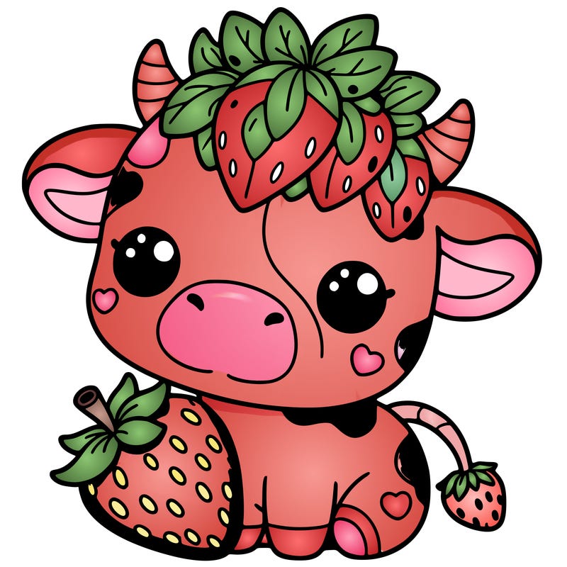 cute strawberry cow