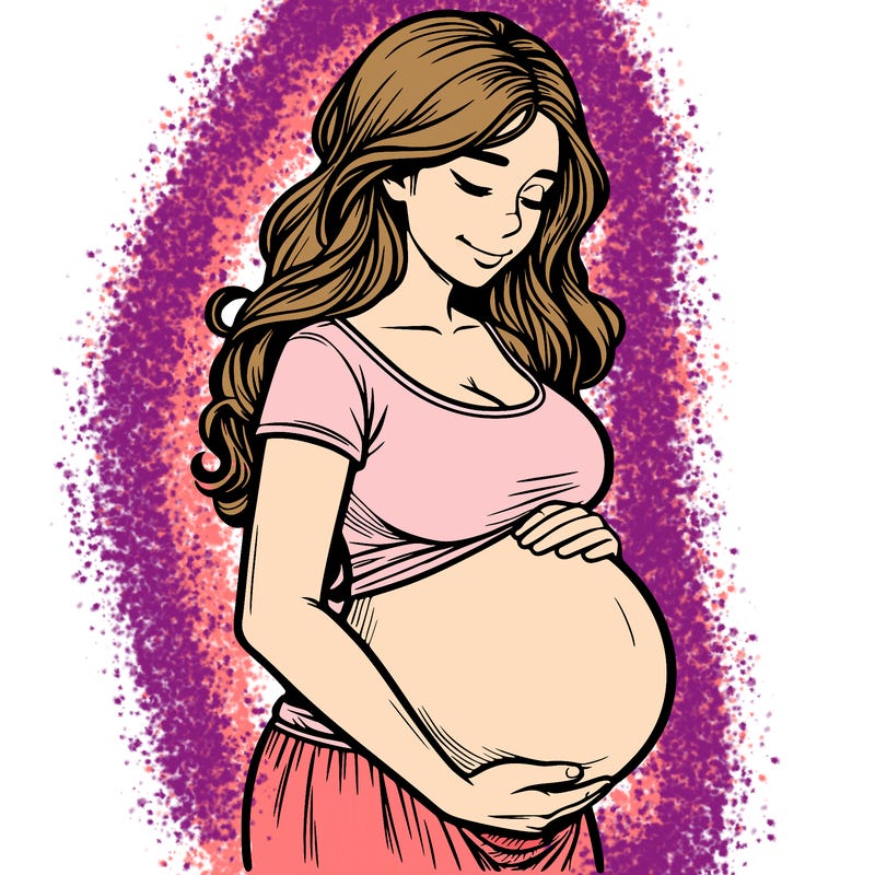 woman heavily pregnant realistic