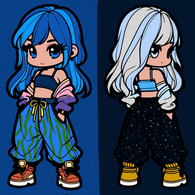 girl in crop top and baggy pants