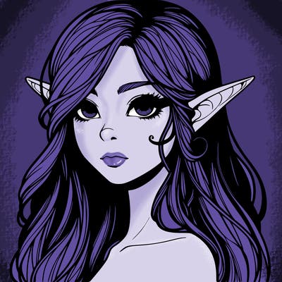 elf girl realistic dark fantasy