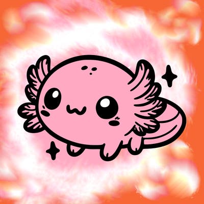 cute easy baby axolotl