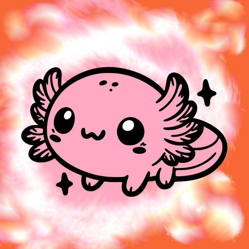 cute easy baby axolotl