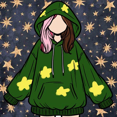 girl in oversized hoodie