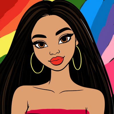 beautiful black woman with straight hair