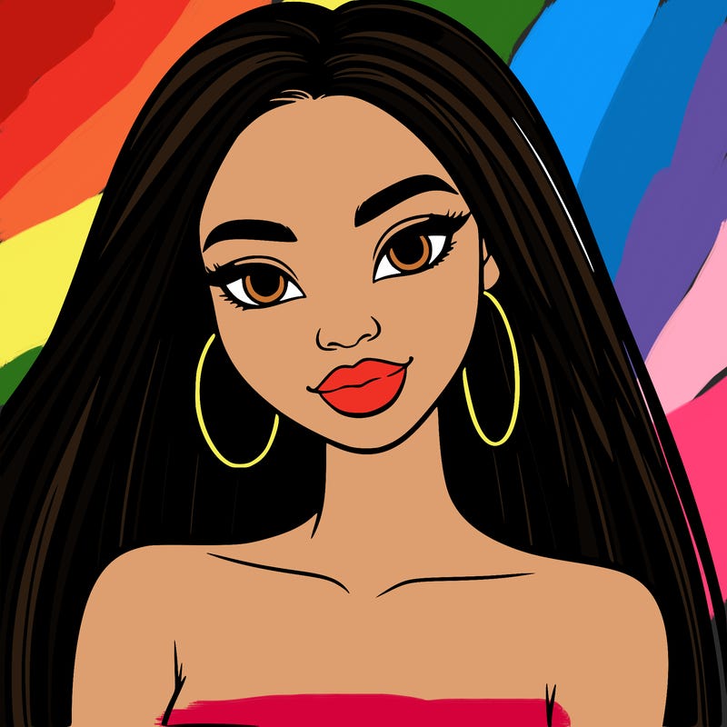 beautiful black woman with straight hair