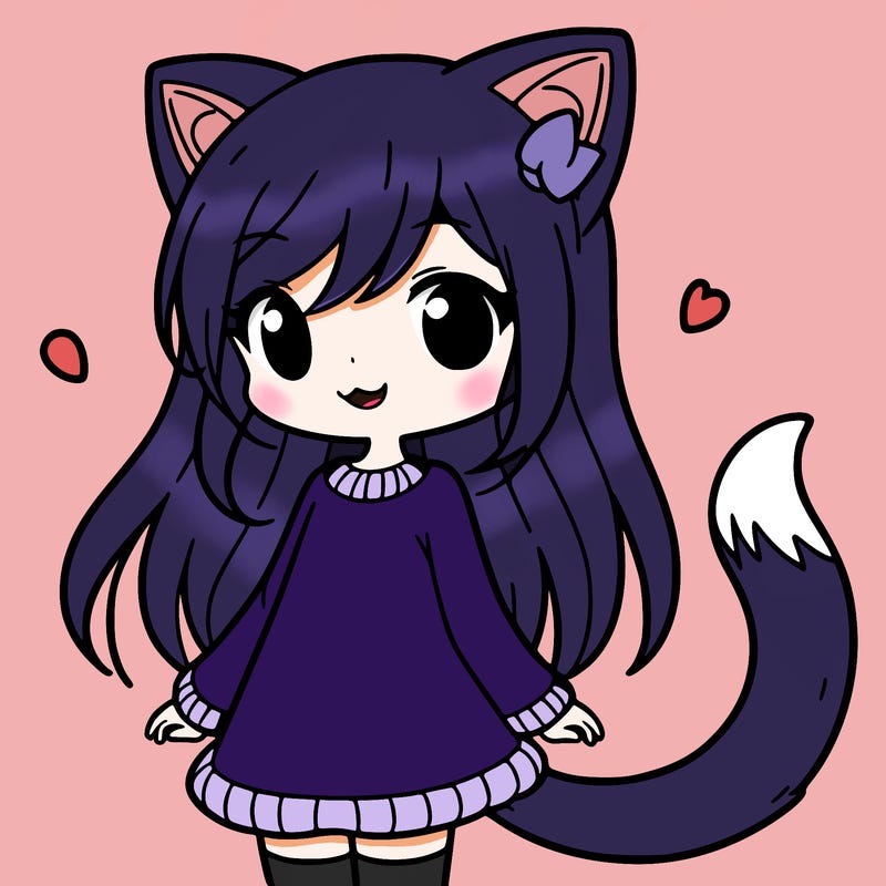 girl with cat ears and tail