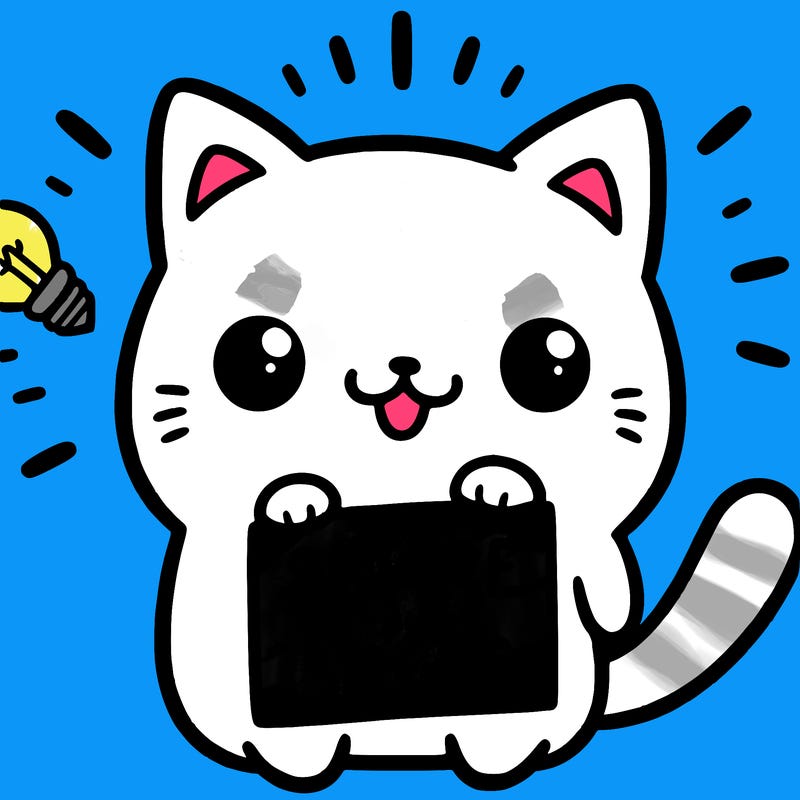 a cute cat saying share your ideas