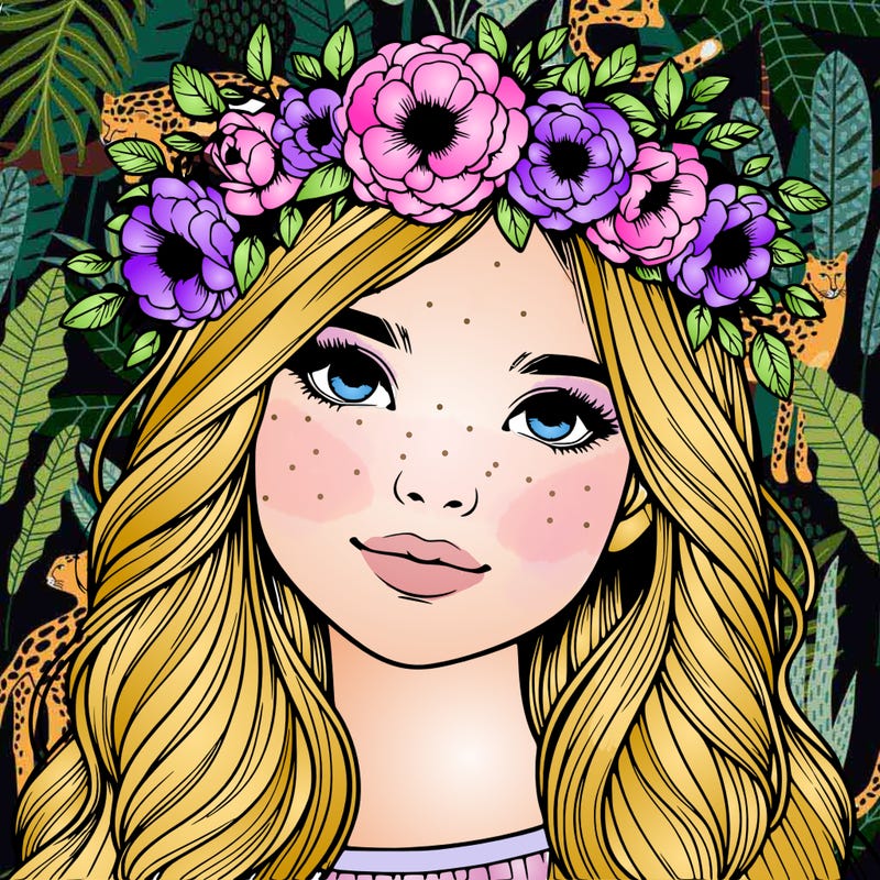 realistic girl with flower crown