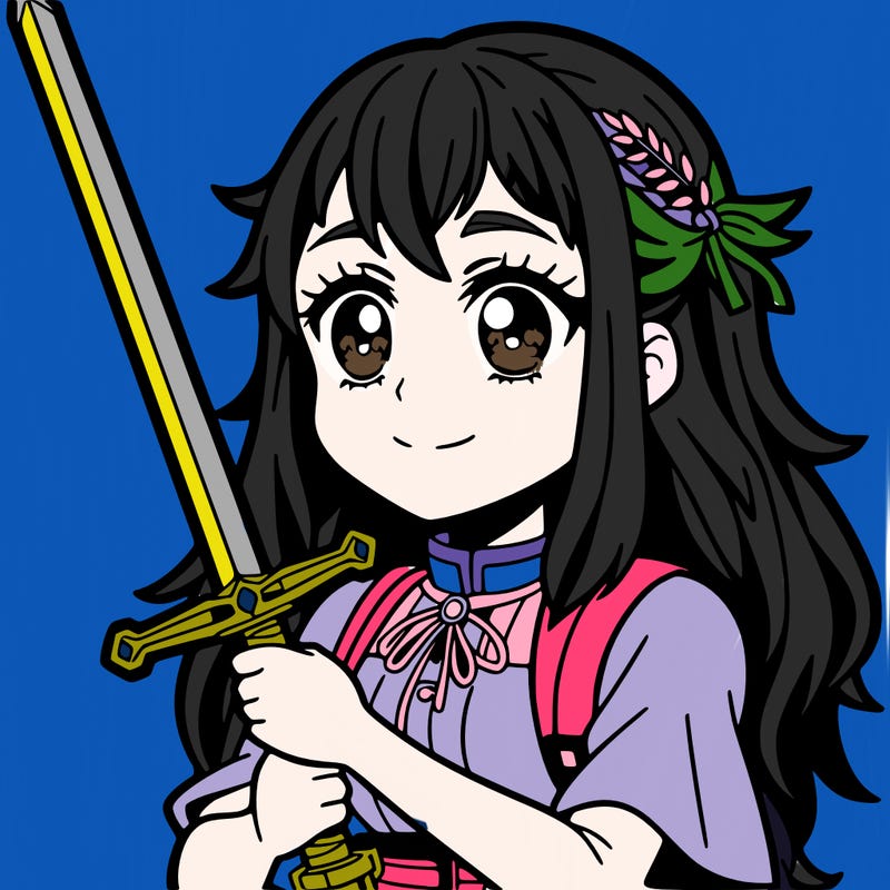 a girl holding a sword