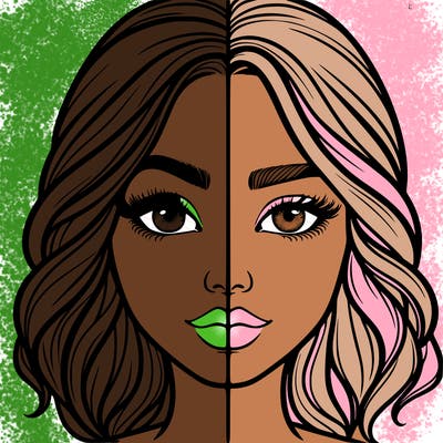 realistic girl split half