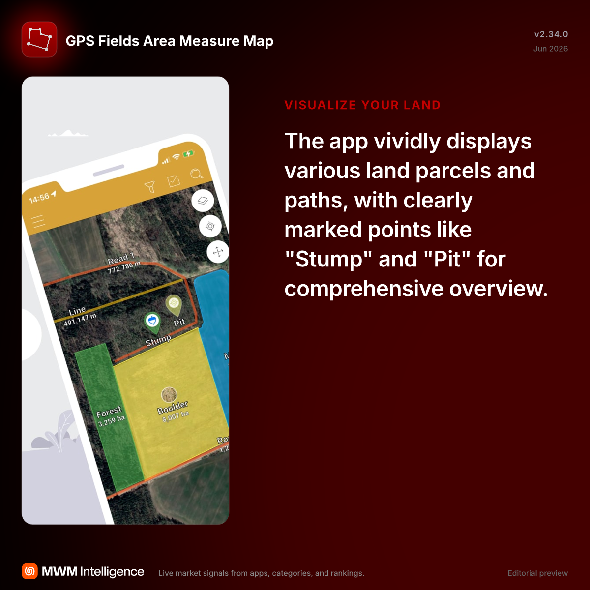 GPS Fields Area Measure Map - Utilities App | MWM