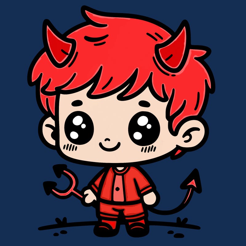 cute small devil boy
