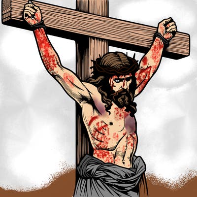 jesus realistic on the cross