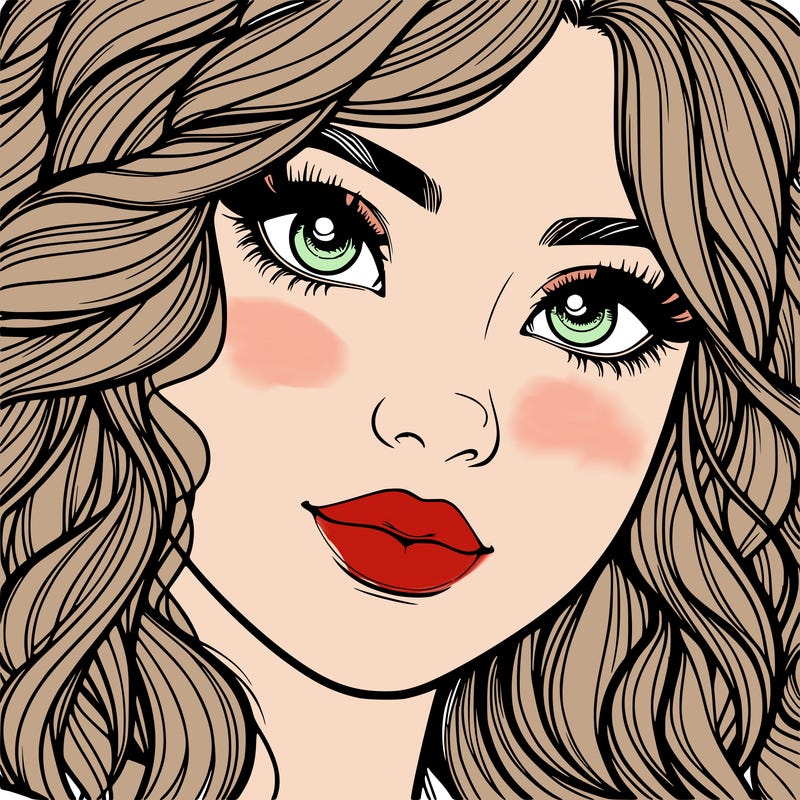 beautiful realistic girl close up to the camera with wavy hair,