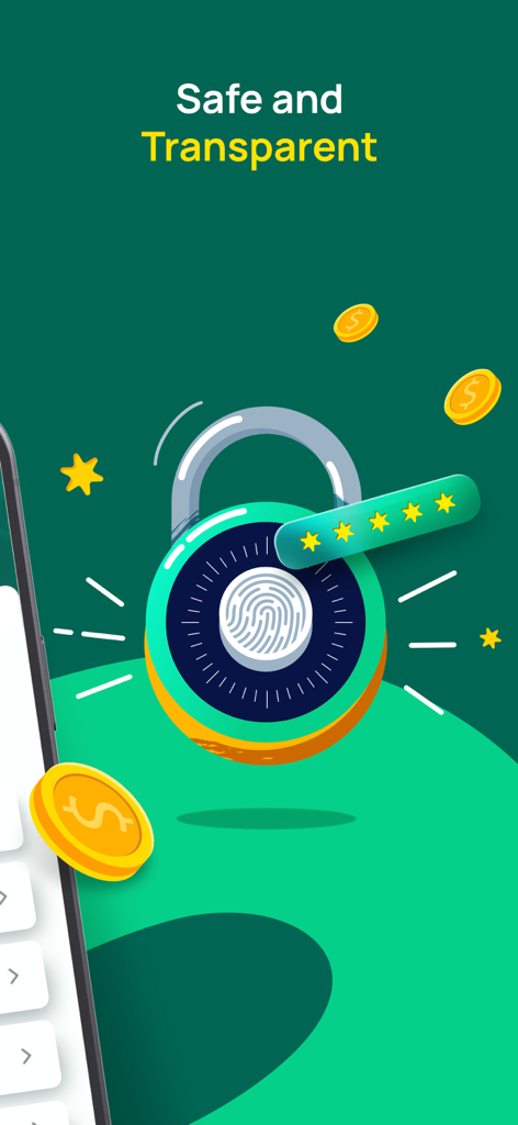 DragonX by Dragon Capital - A padlock with a fingerprint sensor and stars on a green background representing safe and transparent investing.