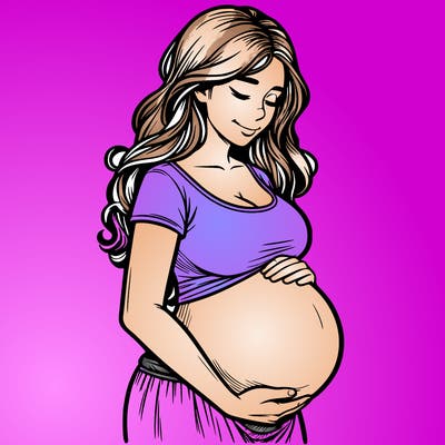 woman heavily pregnant realistic