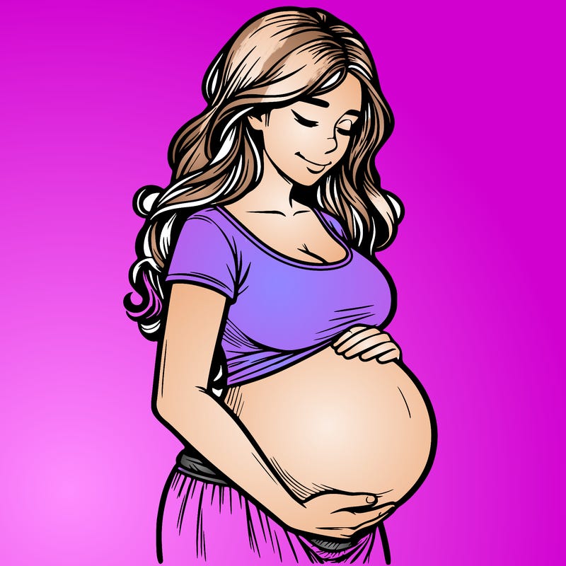 woman heavily pregnant realistic