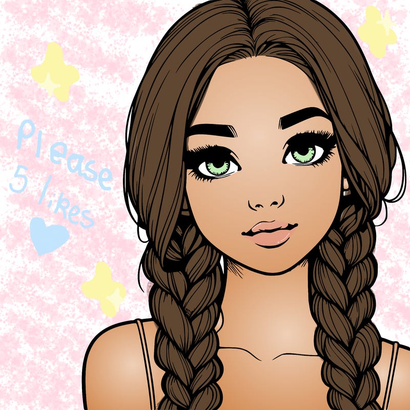 realistic girl with braids