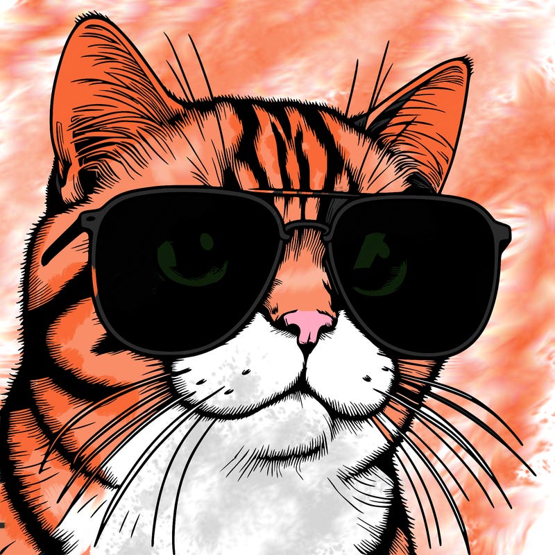 a cat with sun glasses realistic