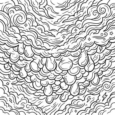Dive into the fascinating world of Mammatus Clouds with this unique coloring page, specially designed for seniors. Enjoy large print and clear outlines for a comfortable and engaging artistic journey.