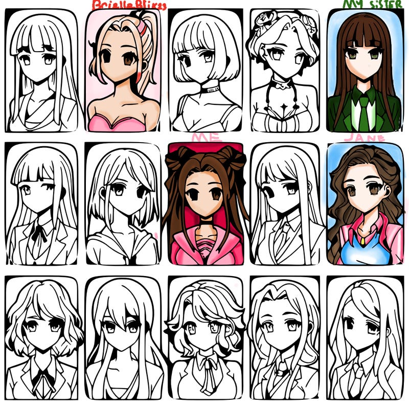 girls that look diffrent anime