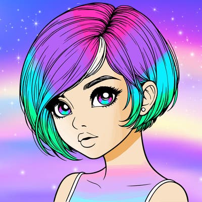 realistic girl with really short hair