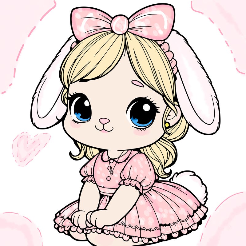 cute easter bunny girl realistic